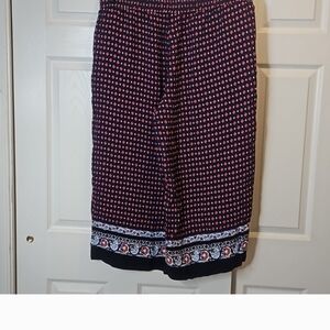 LOFT Plus Blue and Red Patterned Cropped Pants 16